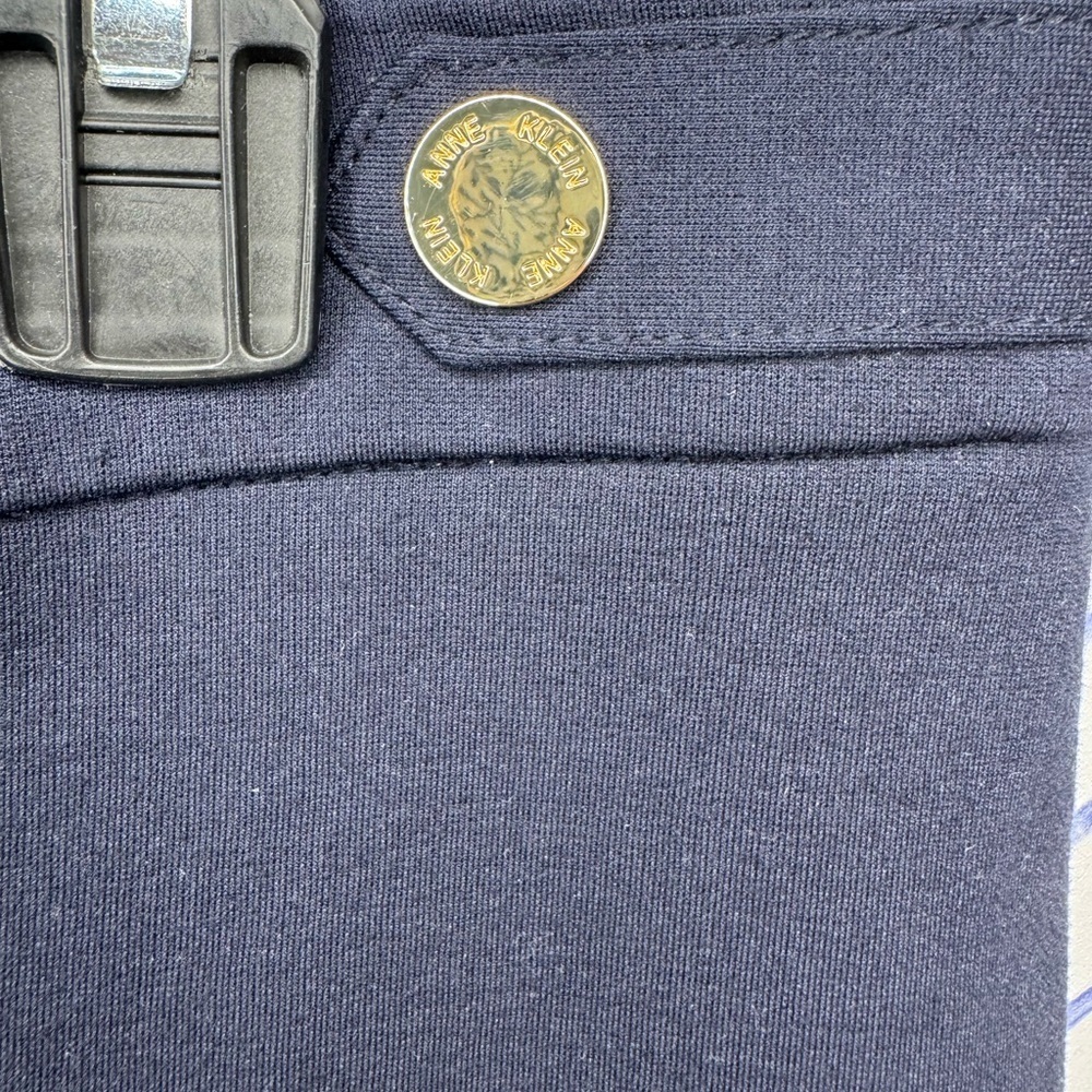 Anne Klein Navy Blue Straight-Leg Dress Pants - Picture 5 of 6